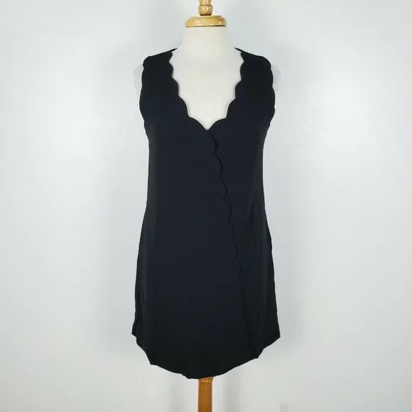 NWT Foxiedox Anthropology Black Scalloped Dress - Picture 1 of 12